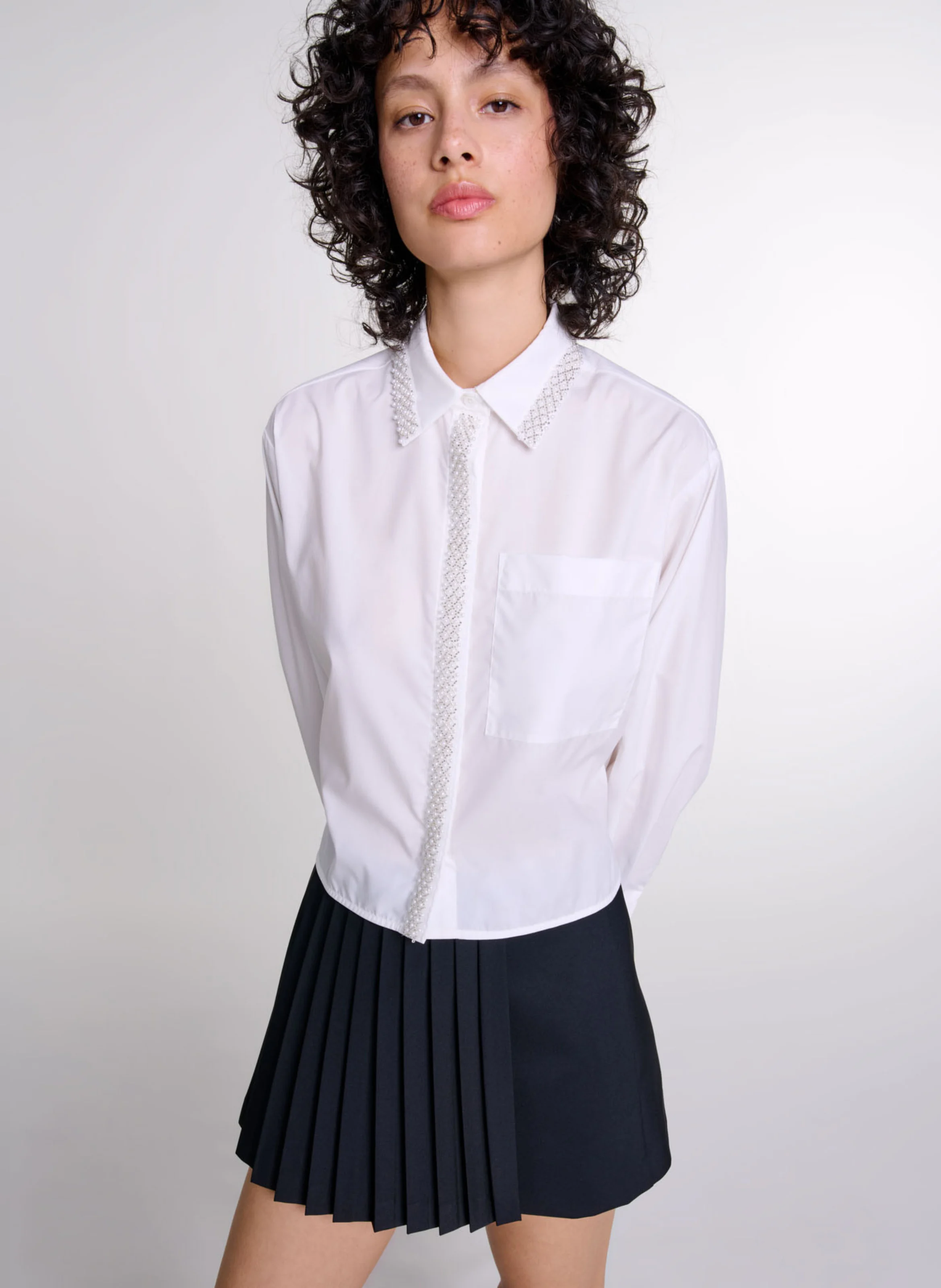 Chemise col classique en coton | Blanc