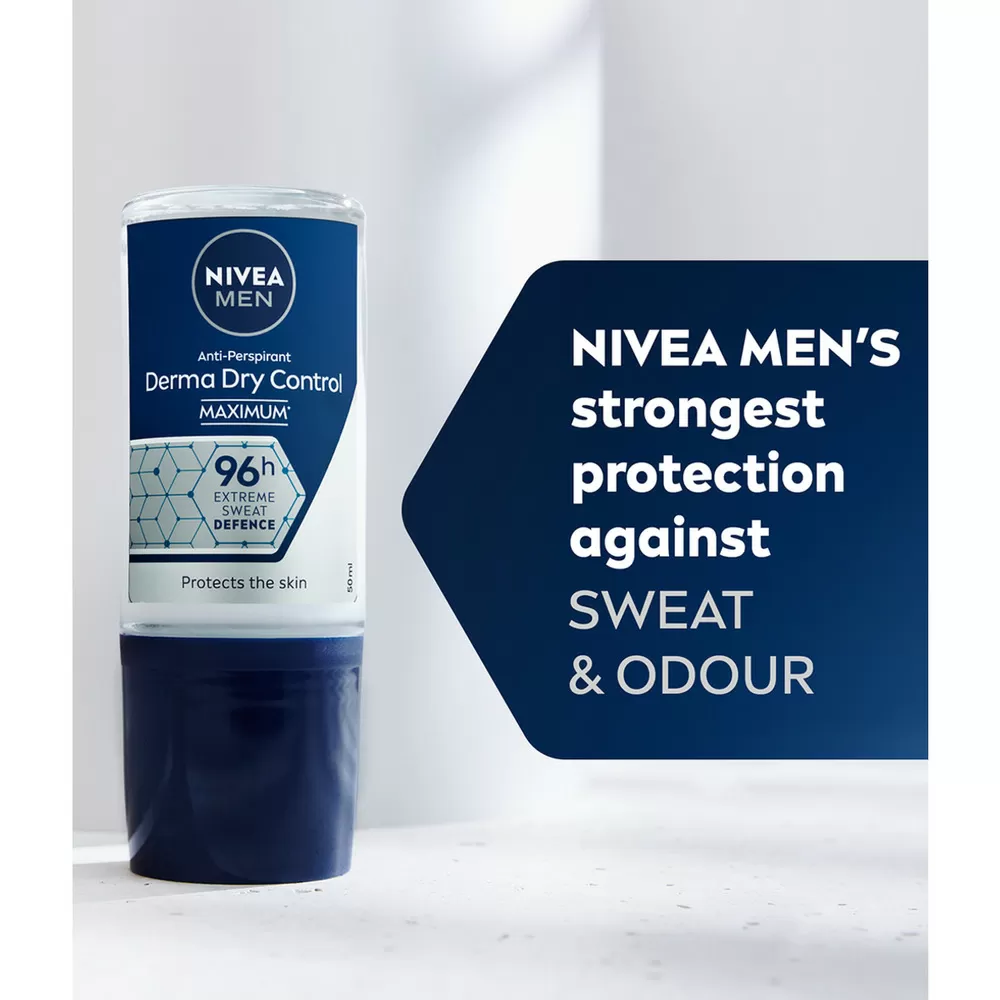 Nivea Men Derma Dry Control Maximum Deo Roll On - 50 ml.