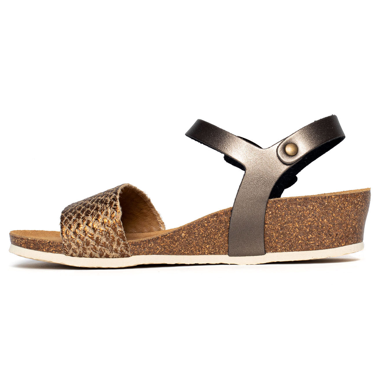 Sunbay Sandales compensées Esperance bronze - Talon 4 cm