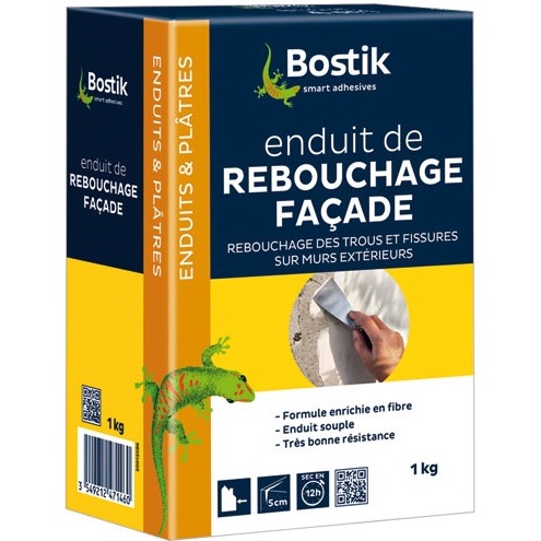 Enduit rebouchage façade en poudre 1kg