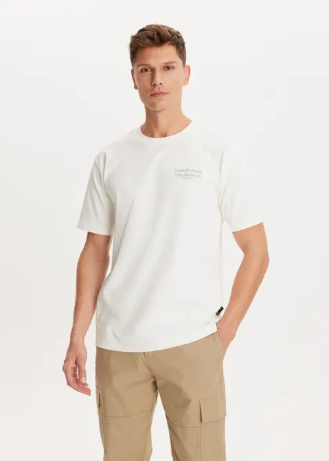 T-shirt met print nature off-white (WIT.O)