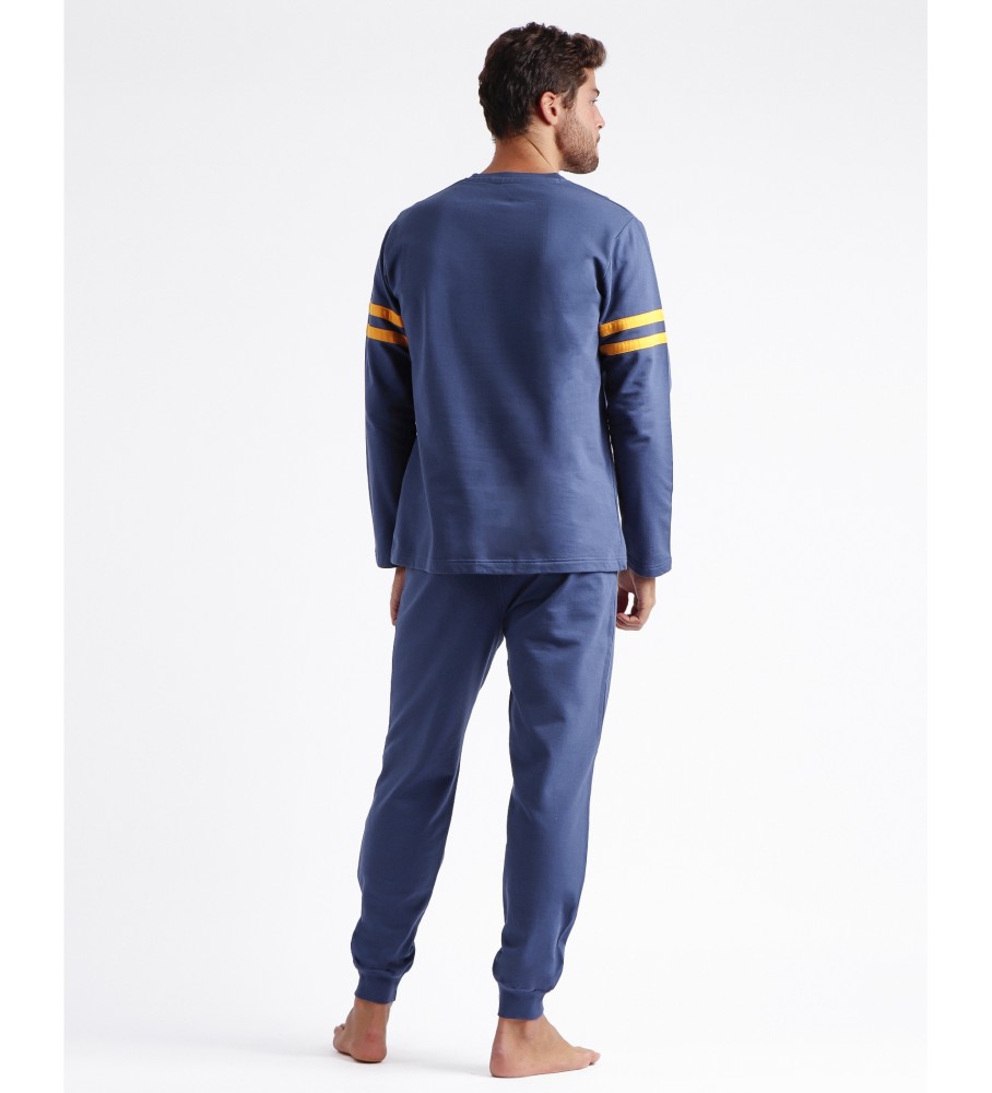 Pijama de manga comprida azul com estampa do Pateta da Disney