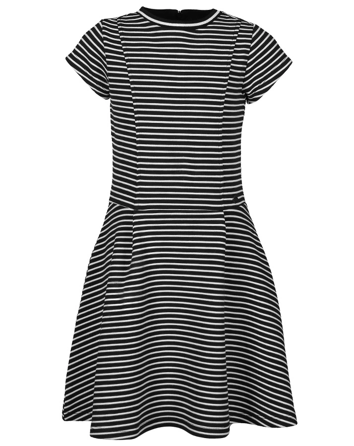 Kurzarm-Kleid PENDILA gestreift in dunkelblau/weiß