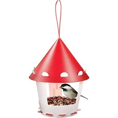Troppenz Vogelhaus tweet tweet Home, rund, rot/weiß