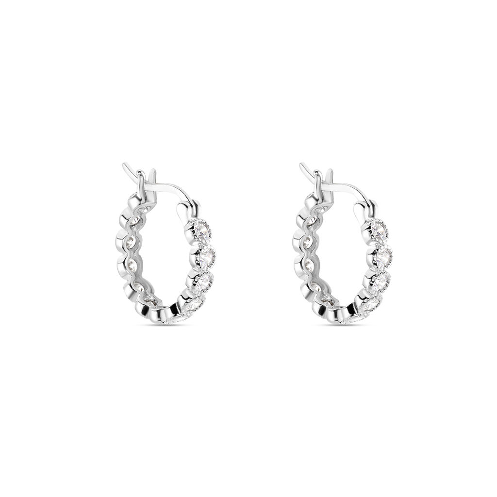 Créoles Argent Blanc Edoardo Oxydes De Zirconium