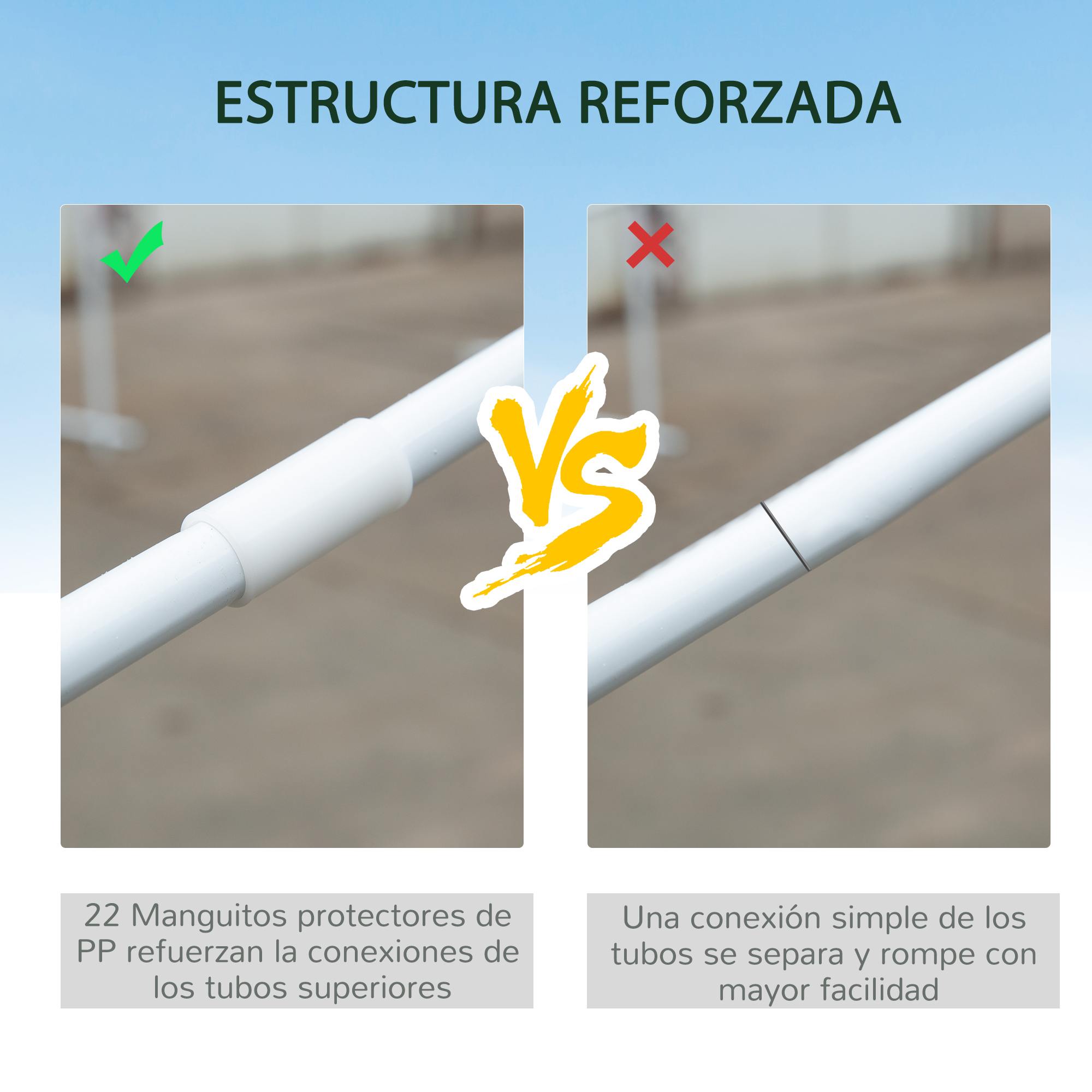 Tenda de jardim branca Outsunny