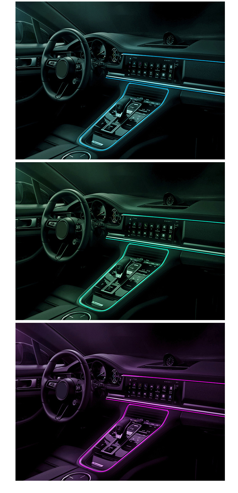 (2m) LED Auto Licht Streifen USB Innenraumbeleuchtung RGB Beleuchtung   Fernbedienung