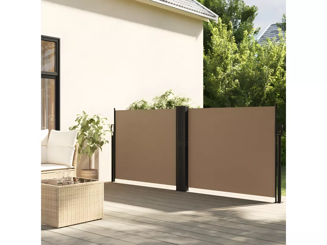 Auvent latéral rétractable taupe 100x1000 cm