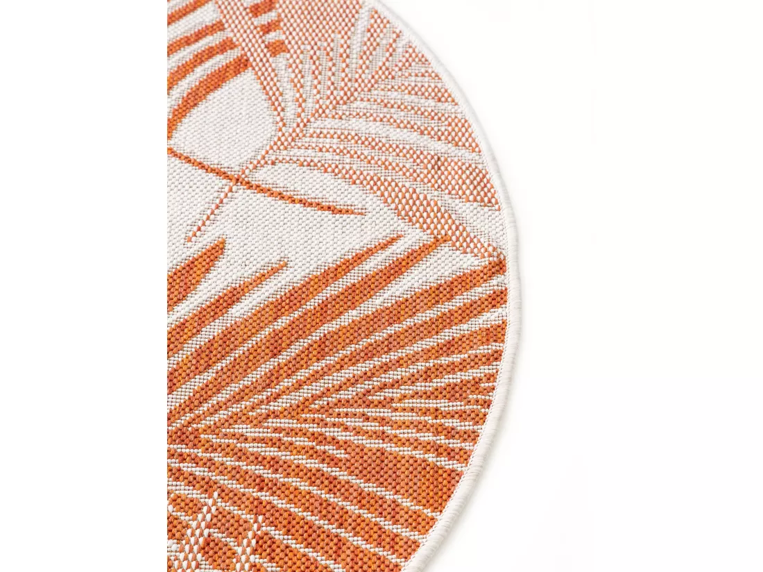 Tapis d'extérieur & intérieur rond Cleo Orange ø 150 cm rond