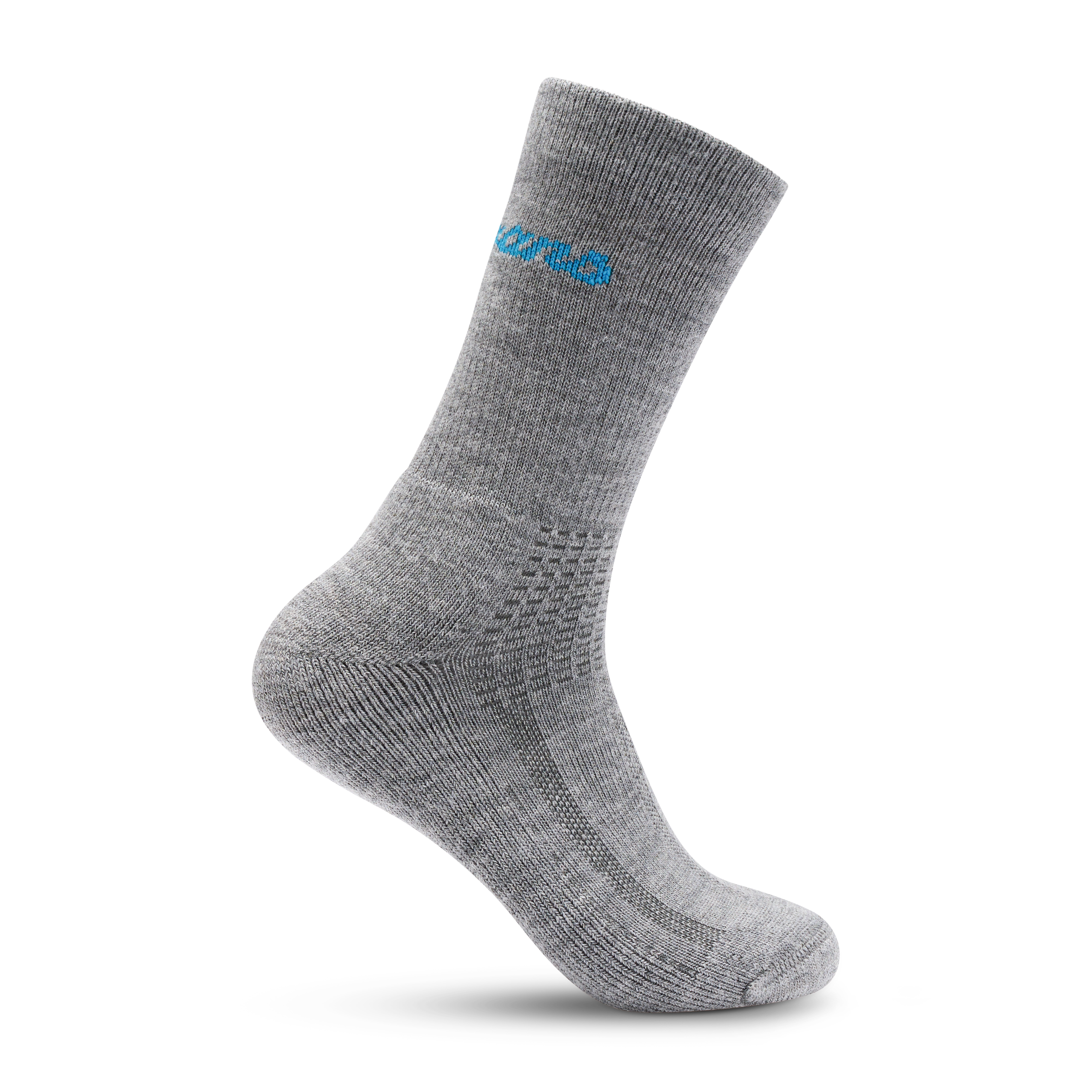 Allround Mid Merino Cushioned Sock Solid Grey / Aqua Lagoon