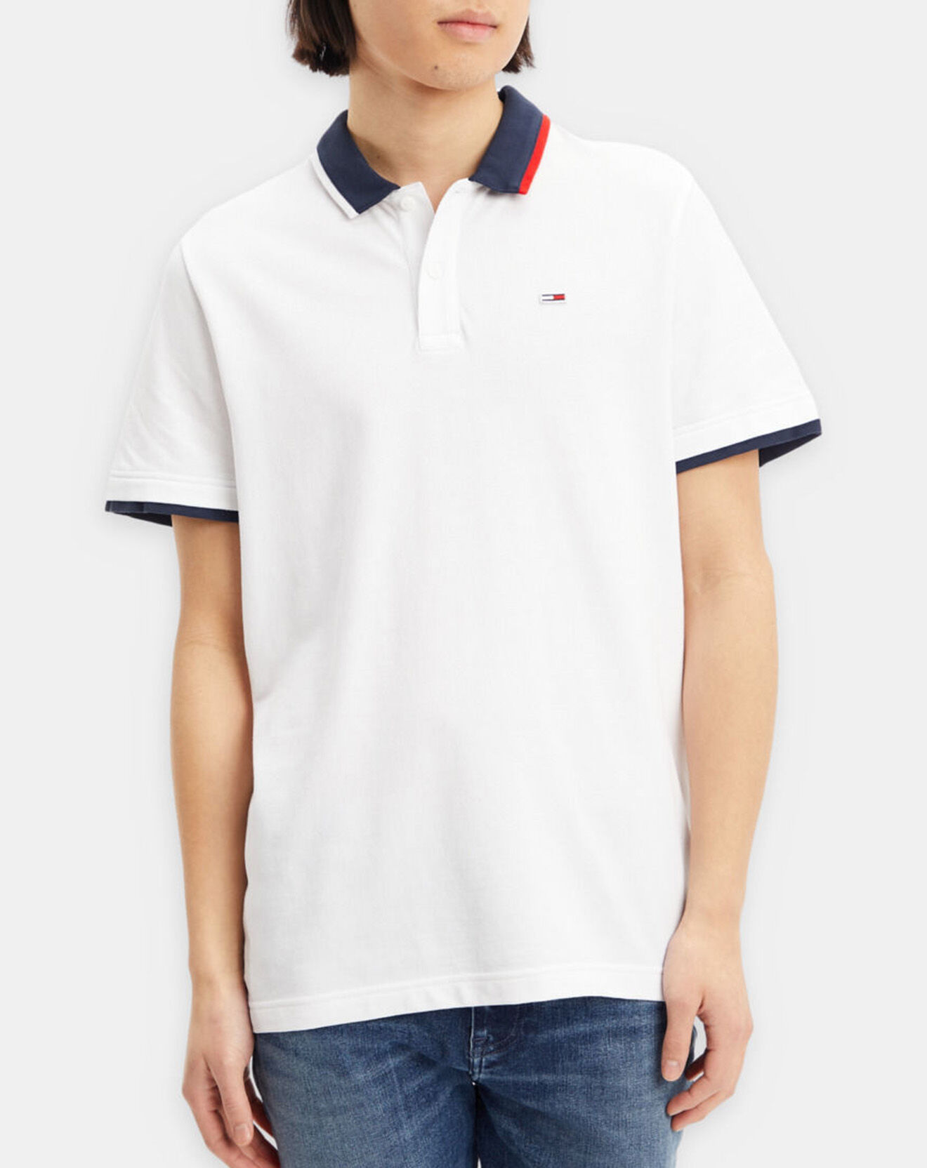Tommy Jeans Polo regular Flag blanc