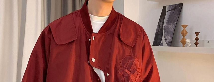 Savenne - Effen asymmetrisch bomberjack met knoopjes