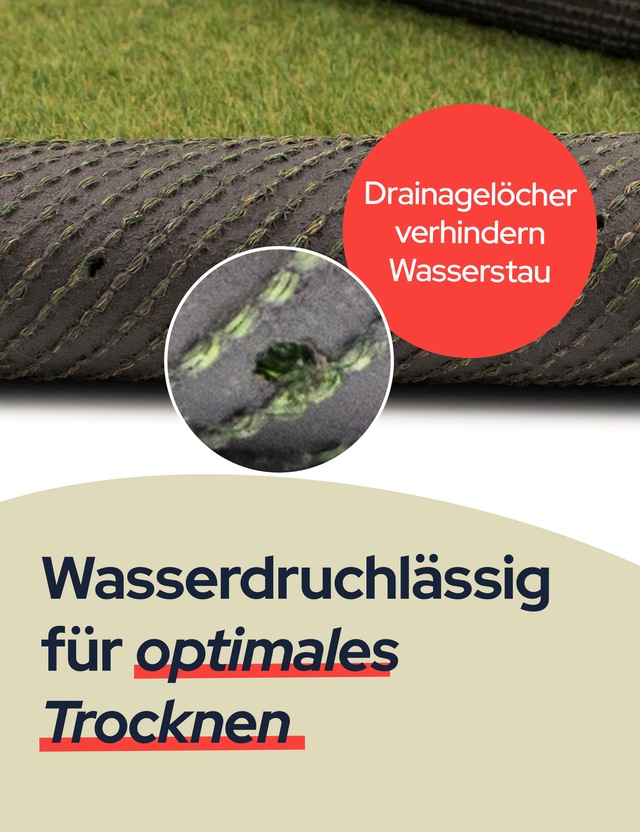 Primaflor-Ideen in Textil Kunstrasen »COLORADO« rechteckig 30 mm Höhe natürliche Optik, mit Drainagefunktion, ideal für Balkon & Terrasse