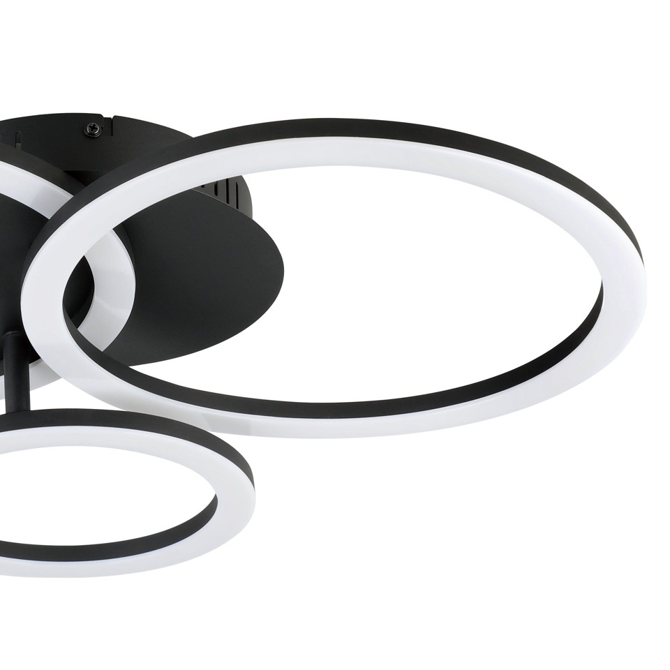 EGLO - Paranday-Z loftlampe m/cirkler sort 54,5x44,5 - TW - Zigbee, Bluetooth