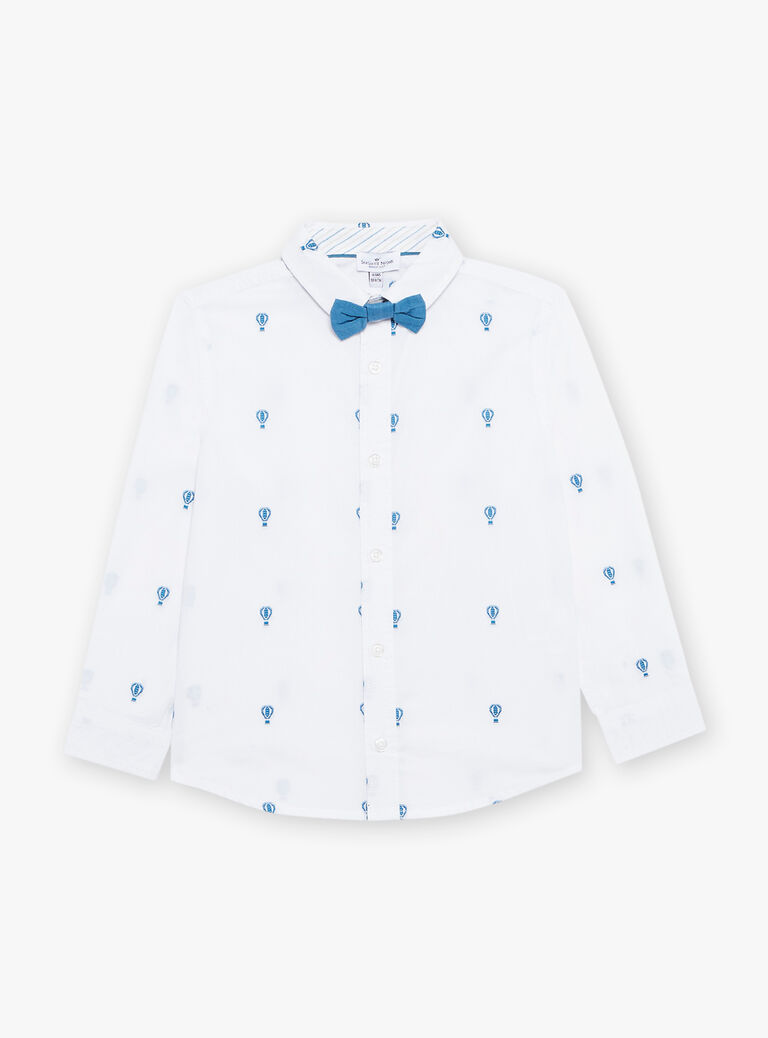 Chemise blanche retroussable avec broderies