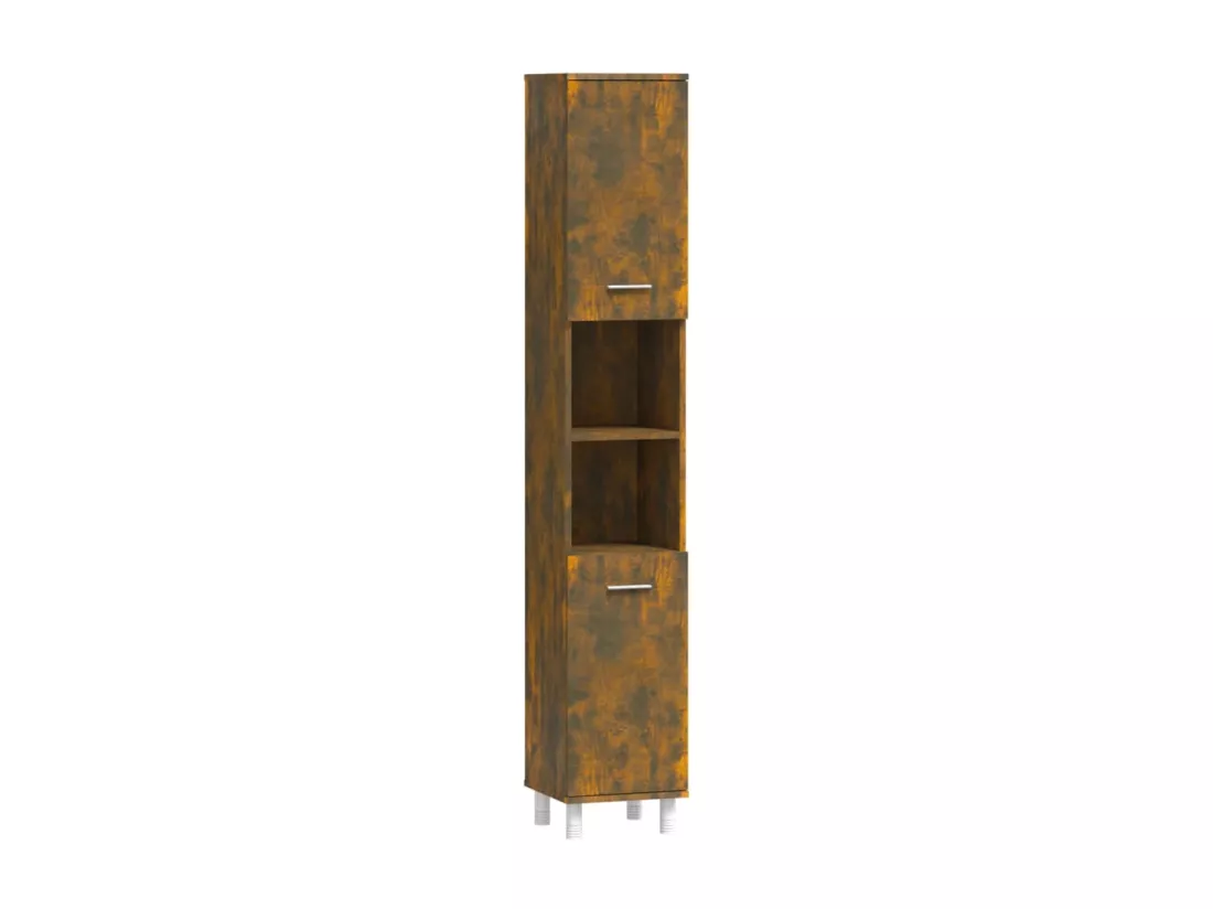 Armoire de bain Chêne fumé 30x30x179 cm Bois d'ingénierie