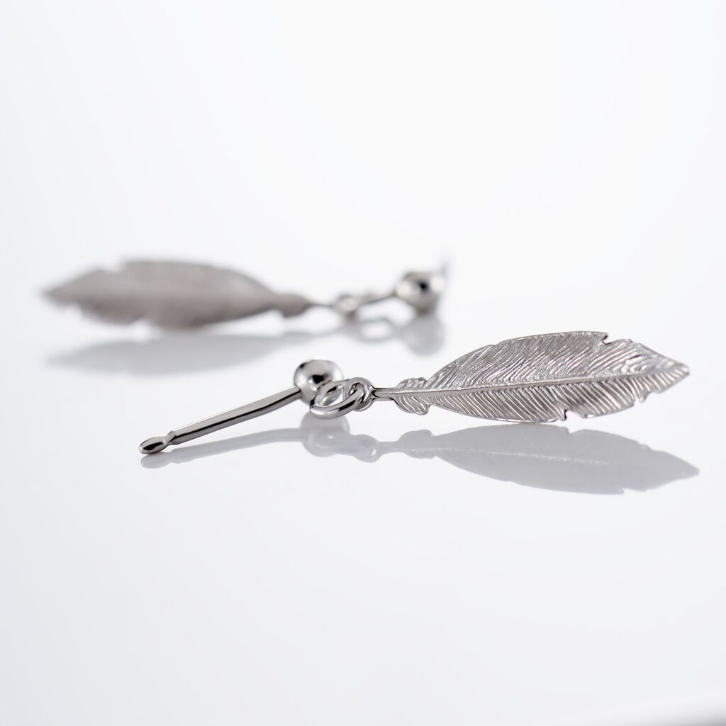 Boucles D'oreilles Pendantes Euriell Argent Blanc