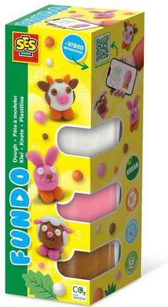 Ses - FunDo Klei - Boerderij Dieren - 3x90gr-1x40gr - Vegan