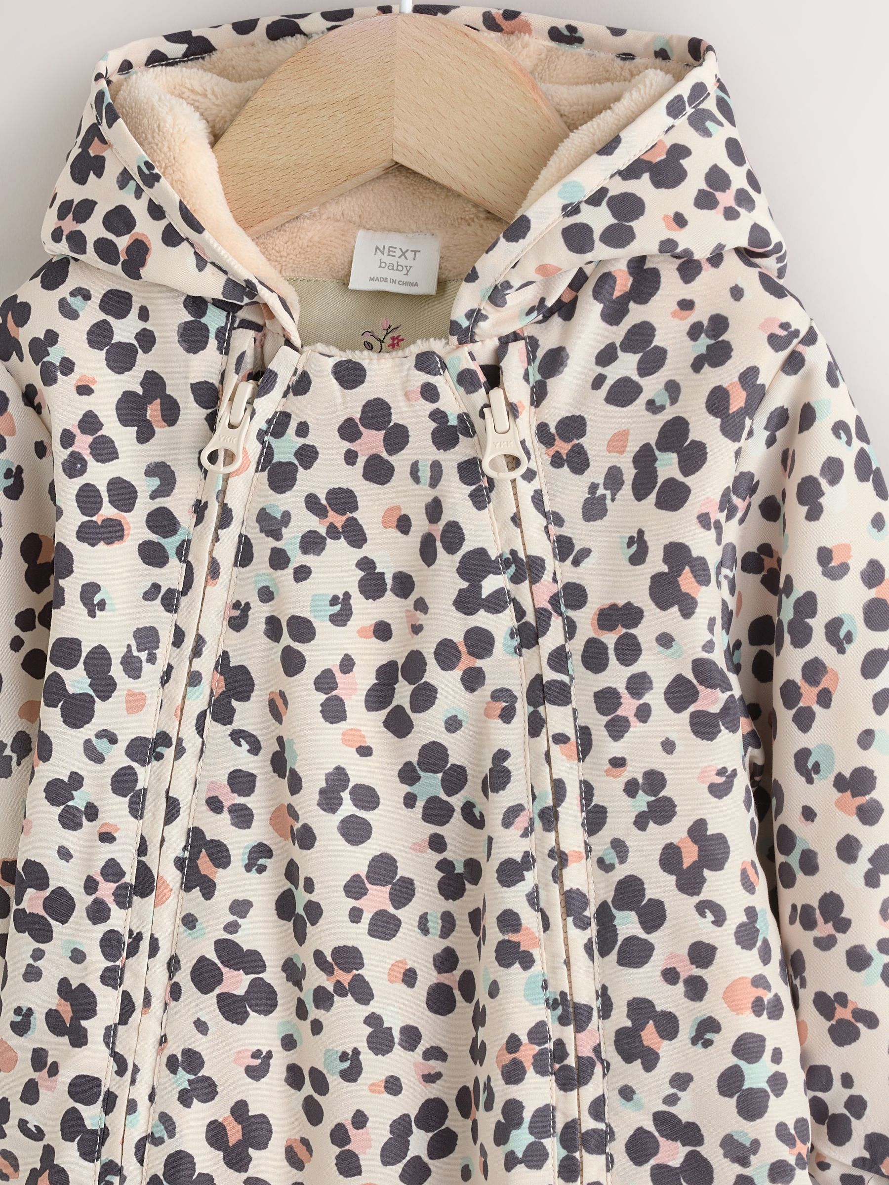 Animal print met capuchon - Baby kinderwagenpak van nylon (0mnd -2jr)