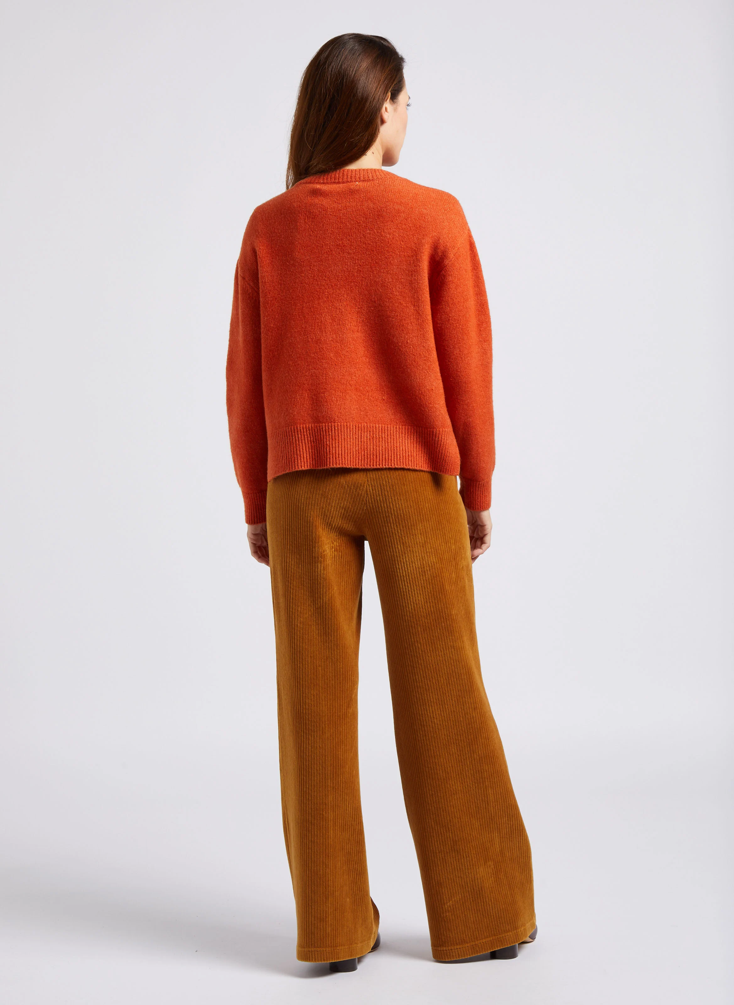 Gilet ample à col V | Orange