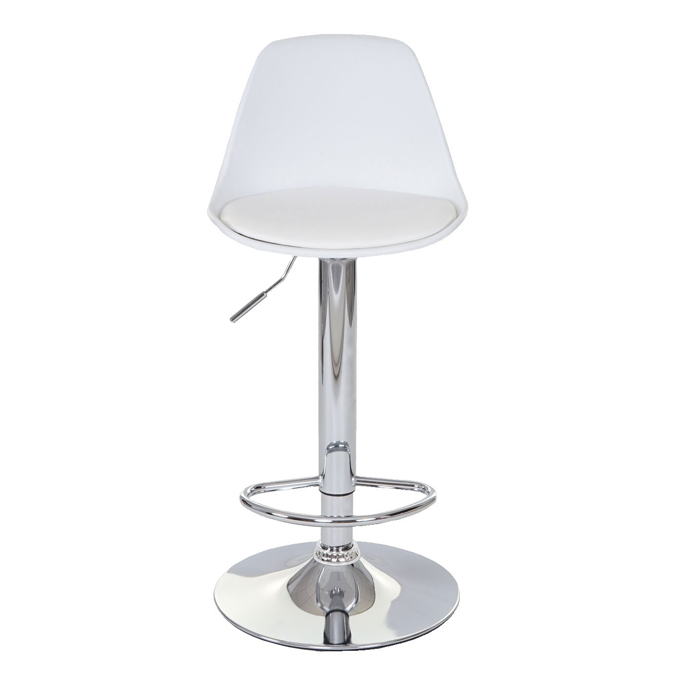 2er-Set Barhocker MCW-B14, Tresenhocker Barstuhl Drehhocker, Kunstleder ~ weiß