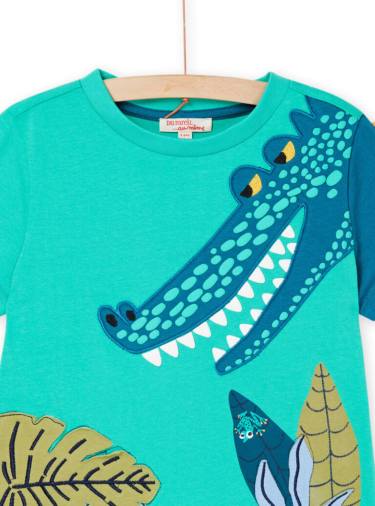 T-shirt origan à animation crocodile et tortue