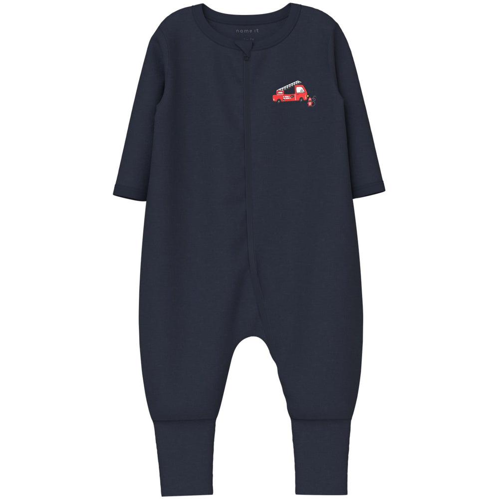 Køb Name It Grey Melange Nbmnightsuit 2P Zip Ff Firetruck Noos