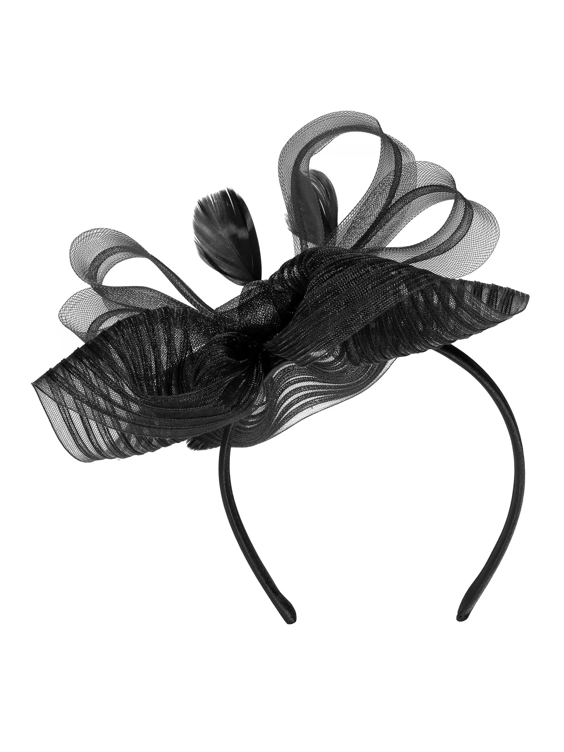 Zwart - Jon Richard fascinatorhoedje