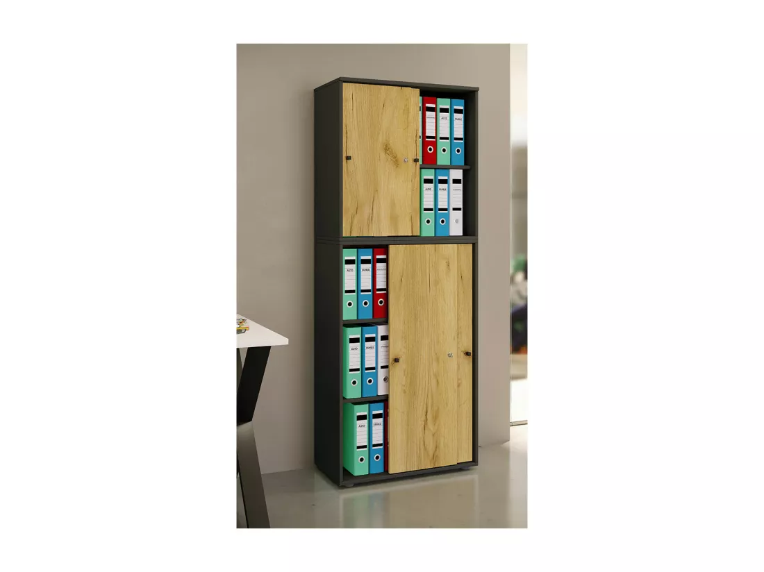 Armoire de bureau portes coulissantes Lona 5x