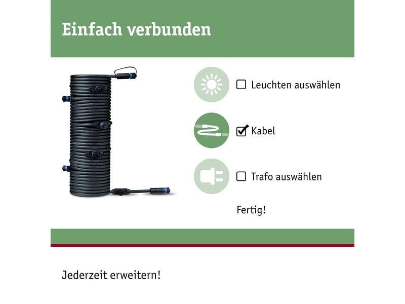 Paulmann Verbindungskabel Plug & Shine 15 m mit 7 Anschluss Verbindungskabel 1 Input - 7 Output