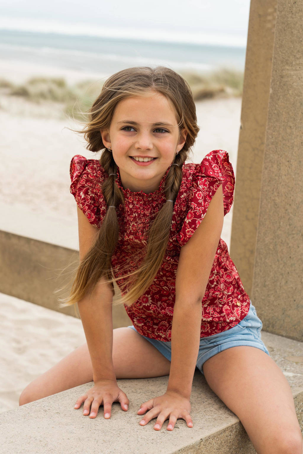 No Way Monday blouse met paisleyprint rood