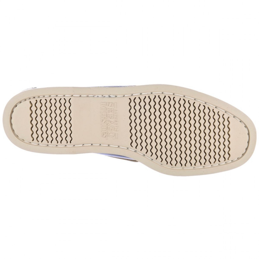 SPINNAKER CUIR  Navy / Yellow / White-Chaussures bateau bicolore pour homme en cuir marine et jaune-blanc Portland