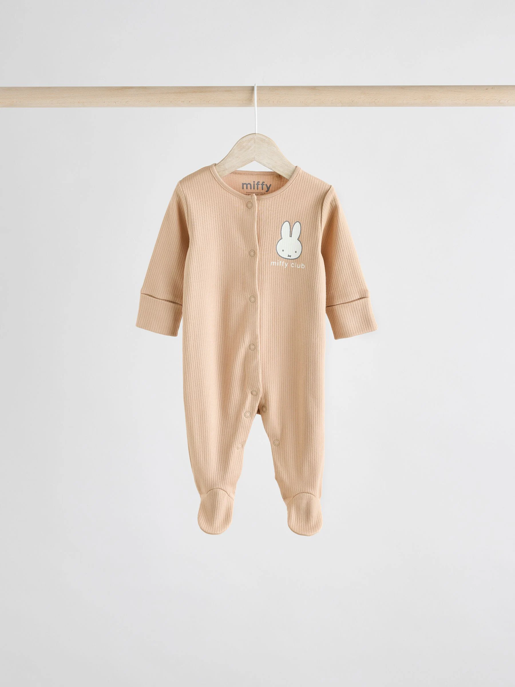 Neutraal - Miffy Baby Slaappakken 3 Verpakking (0mnd -2jr)