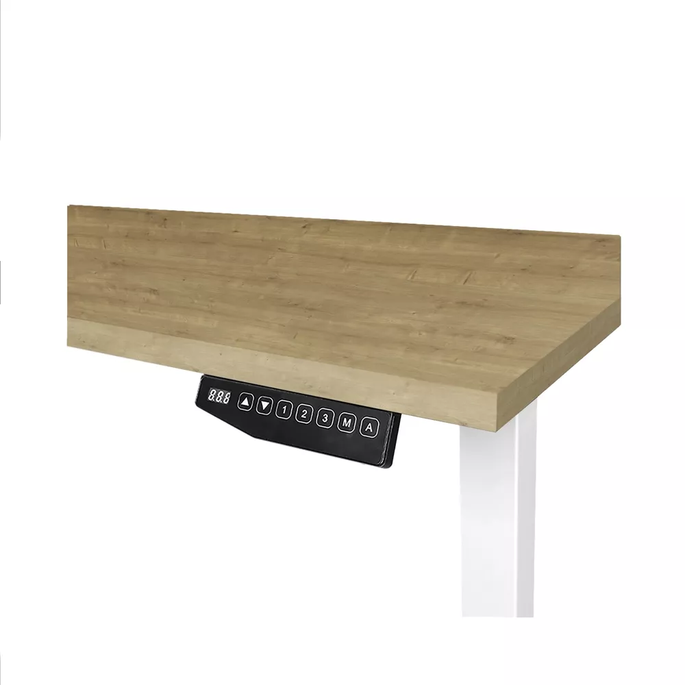 CONTINI höhenverstellbarer Bürotisch 1.4x0.8m Eiche / Gestell ET225E weiss