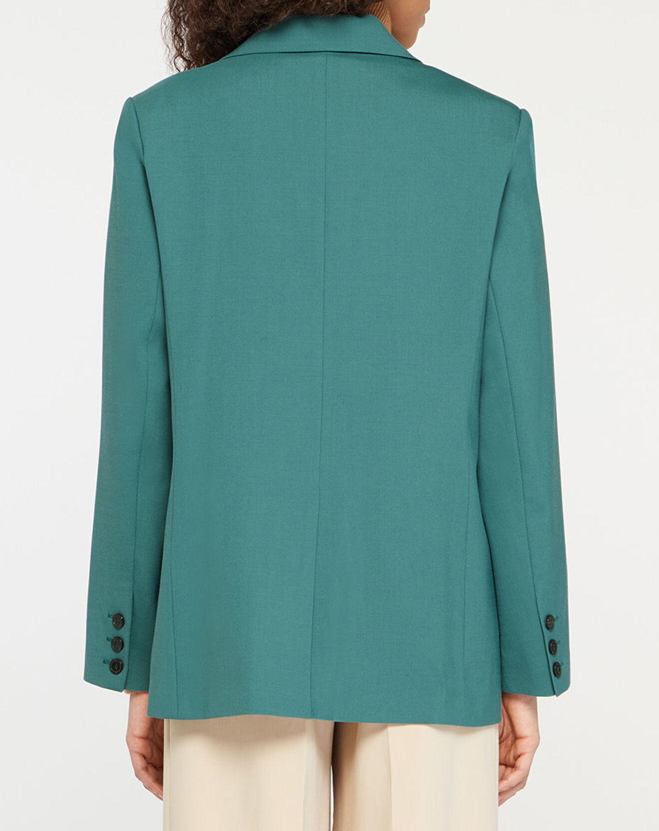Galeries Lafayette Blazer droit en Laine mélangée Cléo Oversize vert