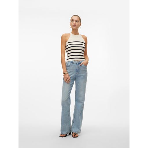 Vero Moda Saba Rib Top, Birch/Black, XS