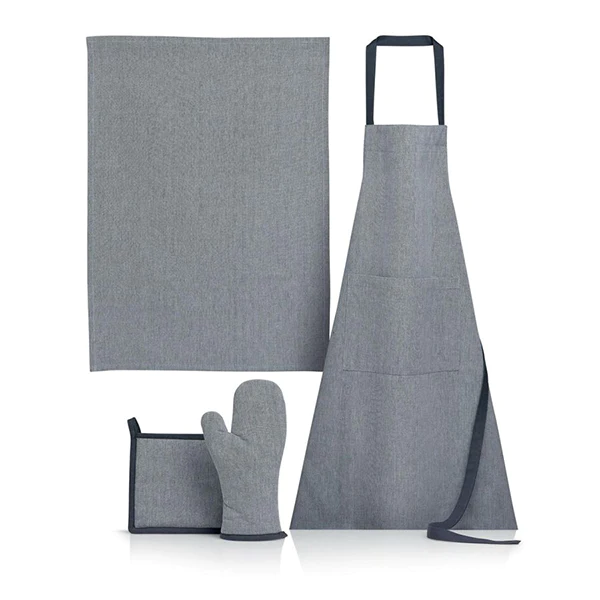 Set manique, gant, torchon et tablier Jani Ombre Winkler