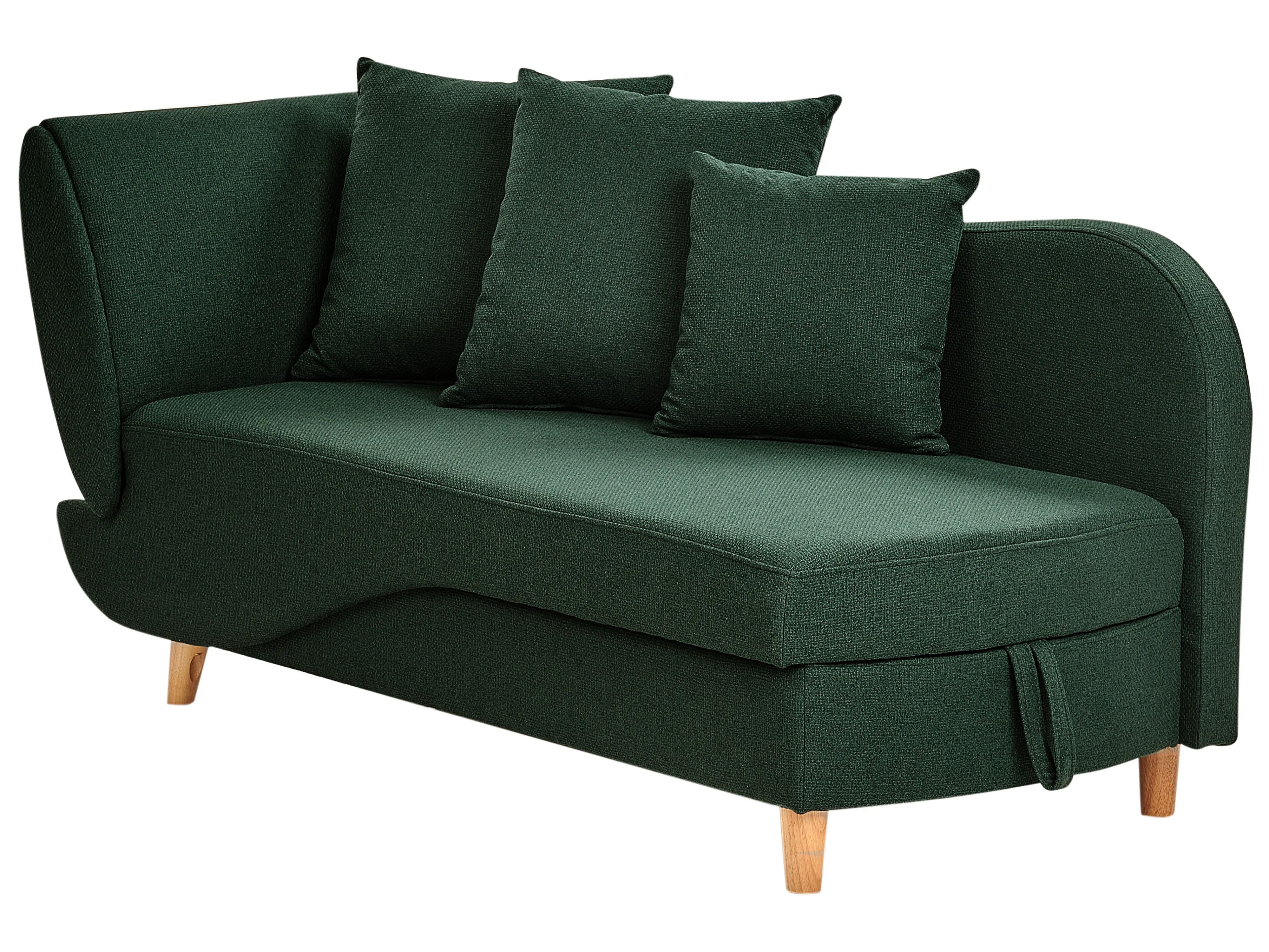 Linkszijdige chaise longue MERI Kunstlinnen Groen met opbergruimte