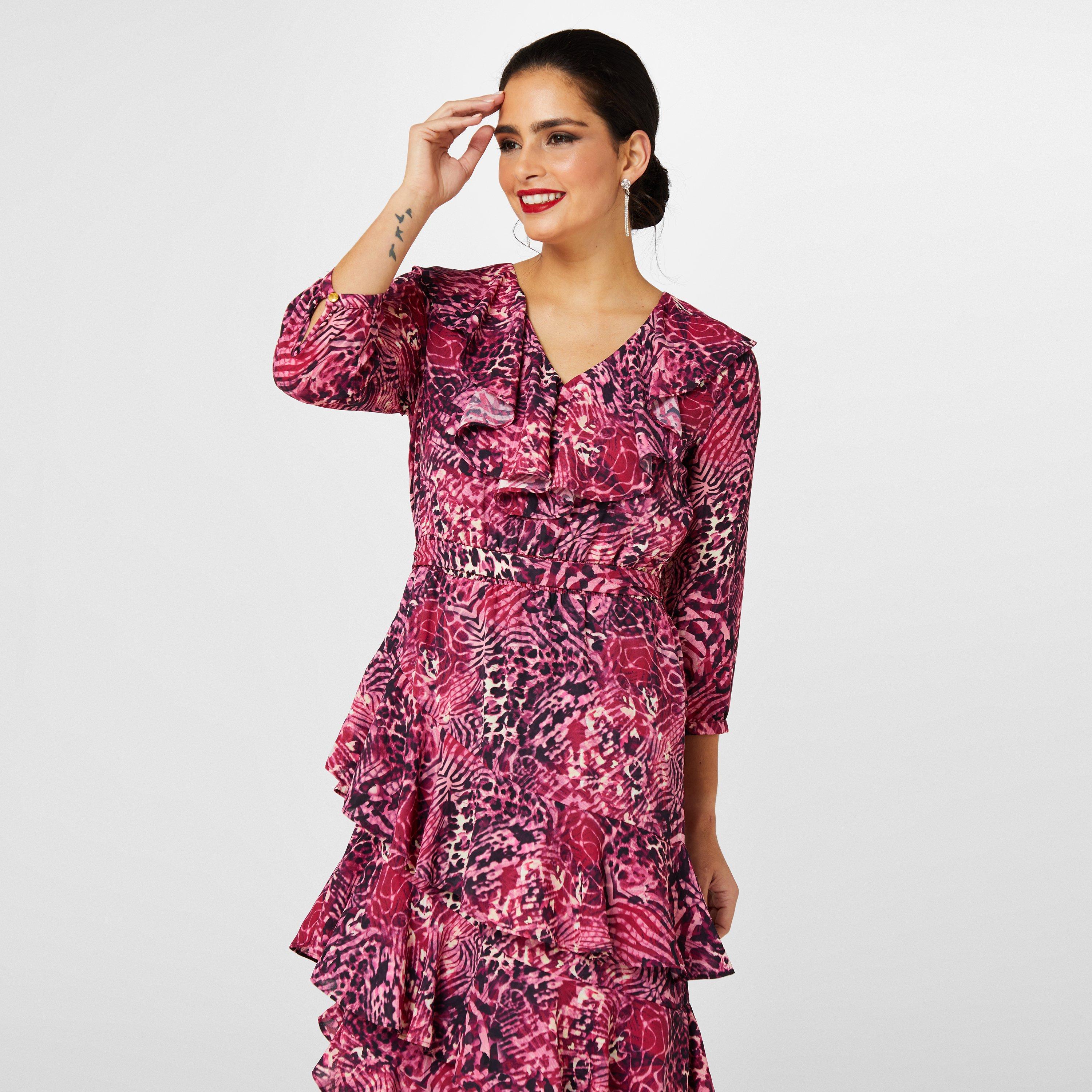 Biba Ruffle Print Dress