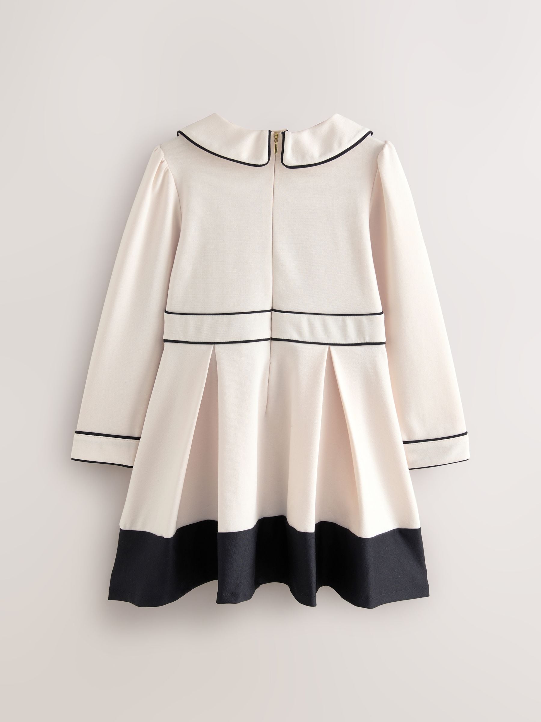 Crème - Baker by Ted Baker Bow Collar Pleated Ponte Dress