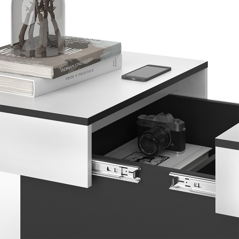 Vicco Couchtisch Boto Schwarz Weiß 95 x 40 ausziehbar