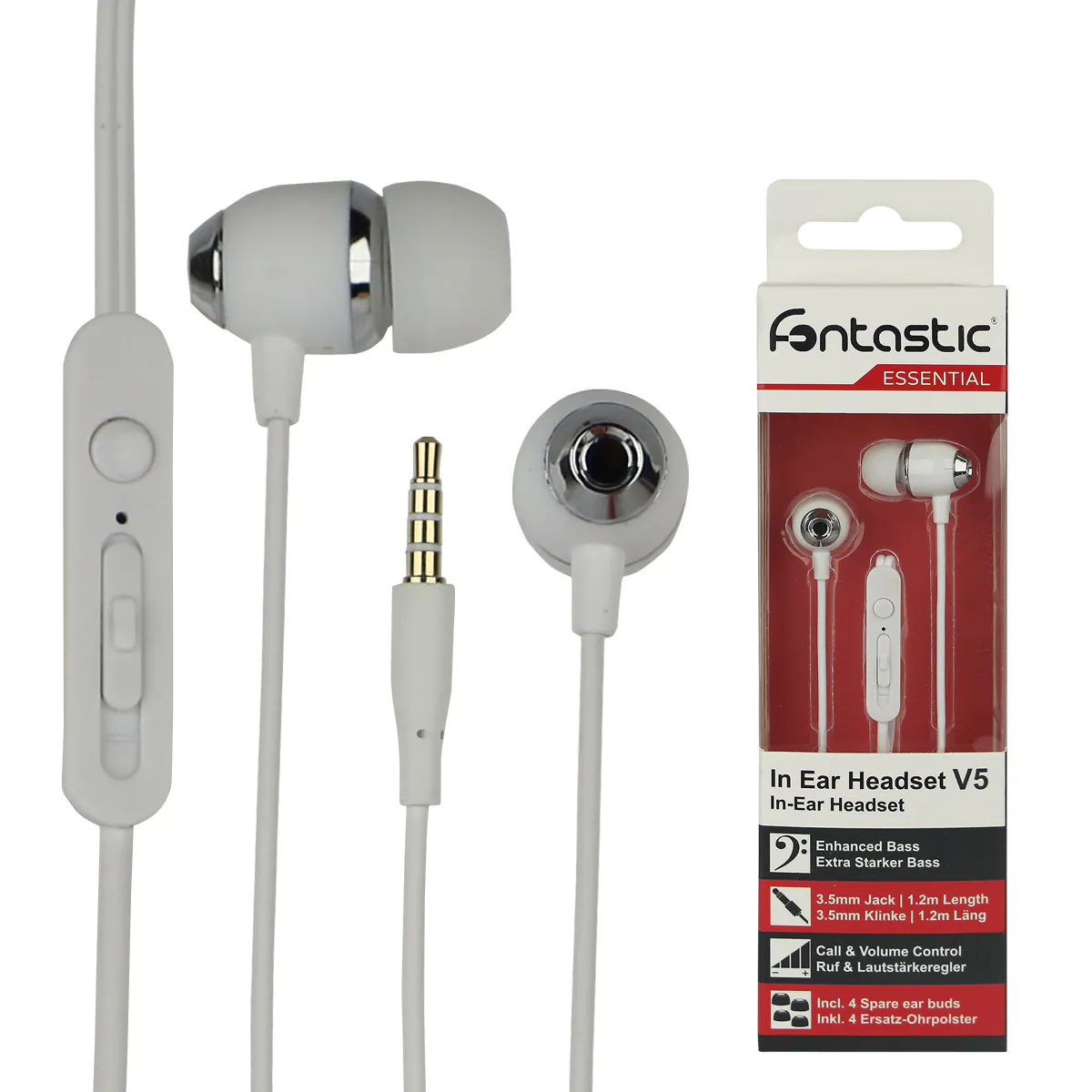 Fontastic in-ear headset V5 mit Rufannahme