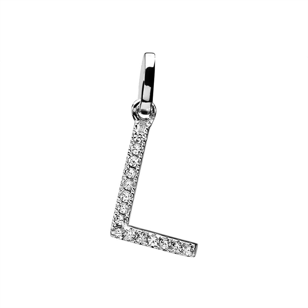 Pendentif Klementine Or Blanc Oxyde De Zirconium