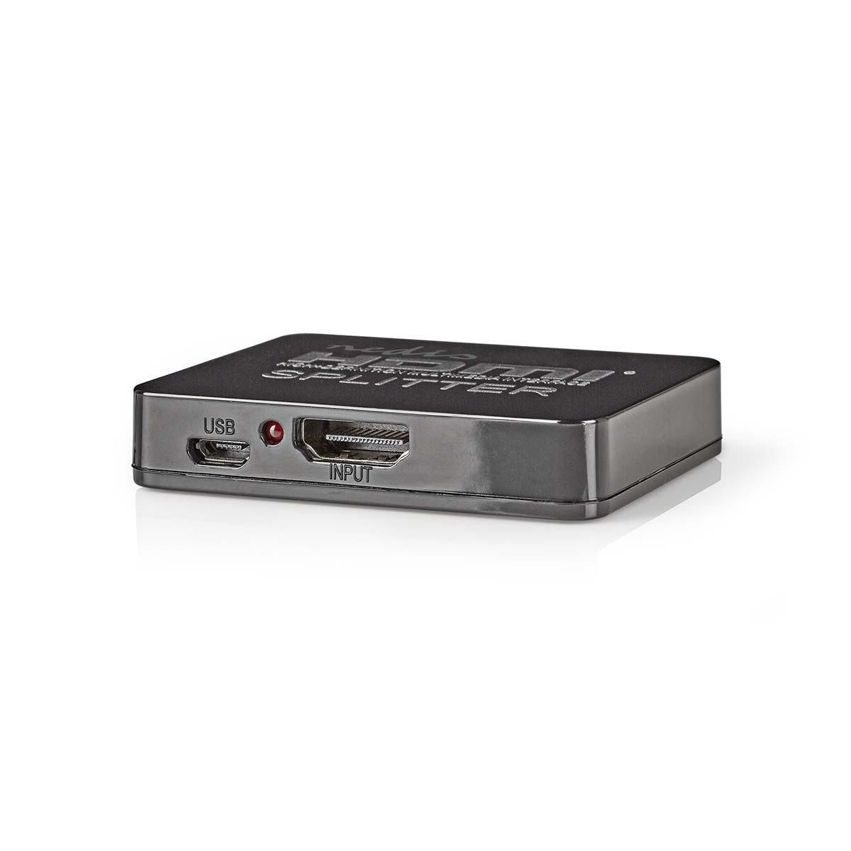 Nedis HDMI ™ Splitter | 2-Port port(s) | HDMI ™ -inngang | 2x HDMI ™ -utgang | 4K@30Hz | 2.25 Gbps | ABS / PVC | Sort