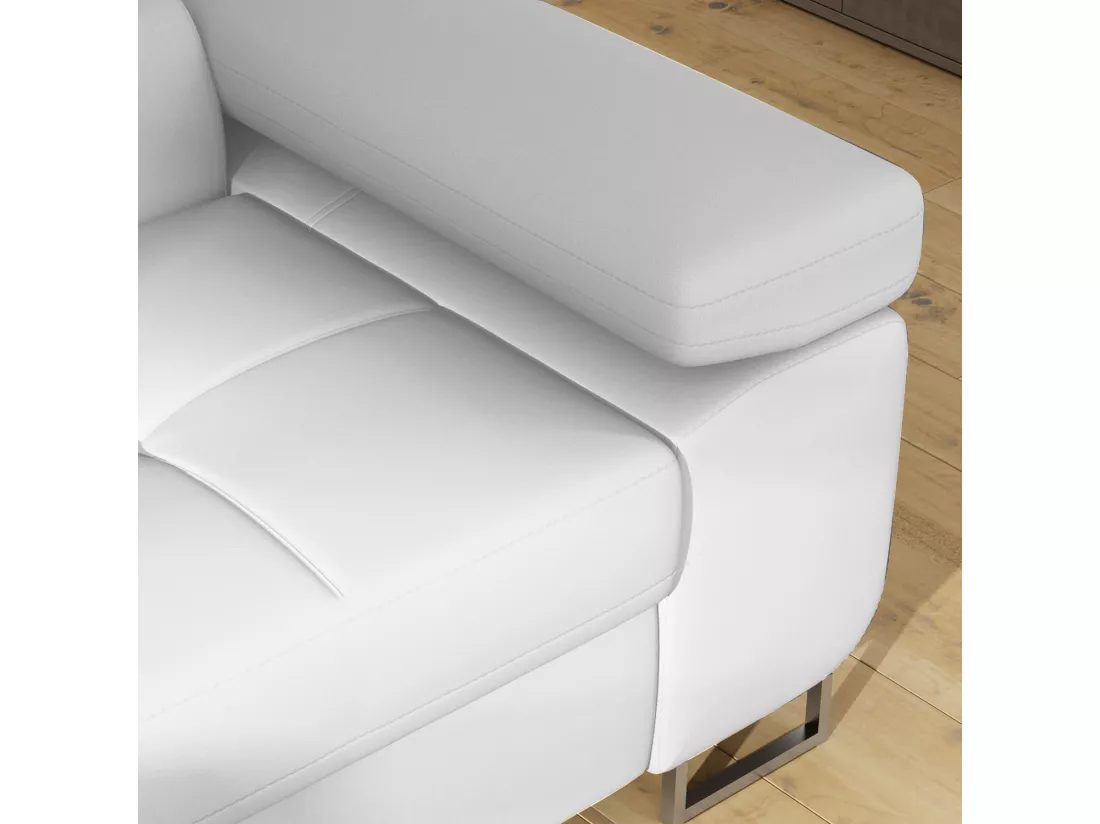 Canapé d'angle droit convertible Marius Simili Blanc