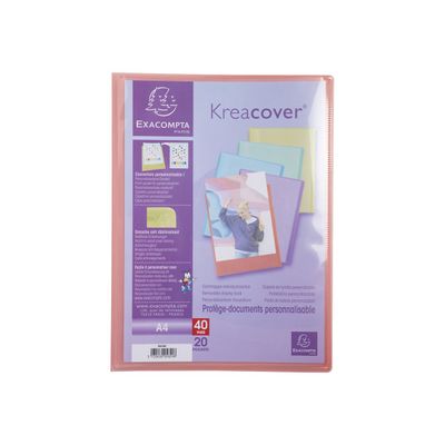 Exacompta Kreacover Pastel - Porte vues personnalisable - 40 vues - A4 - disponible dans différentes couleurs