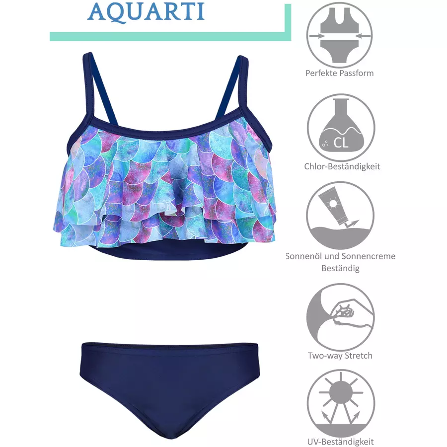 Aquarti Mädchen Bikini Set Zweiteilig Bikinislip Bustier rosalila