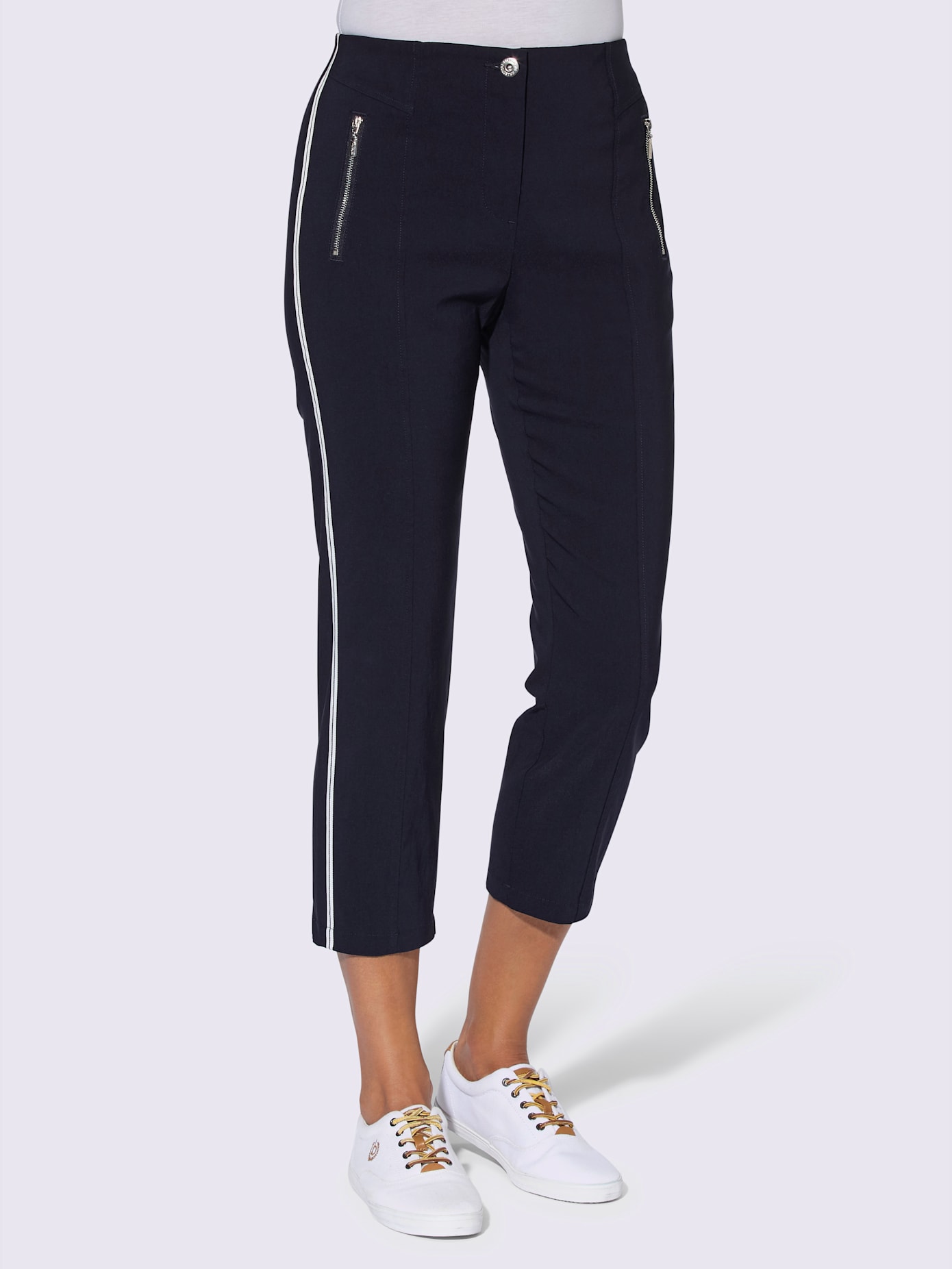 Pantalon 7/8 rayures galon tendance