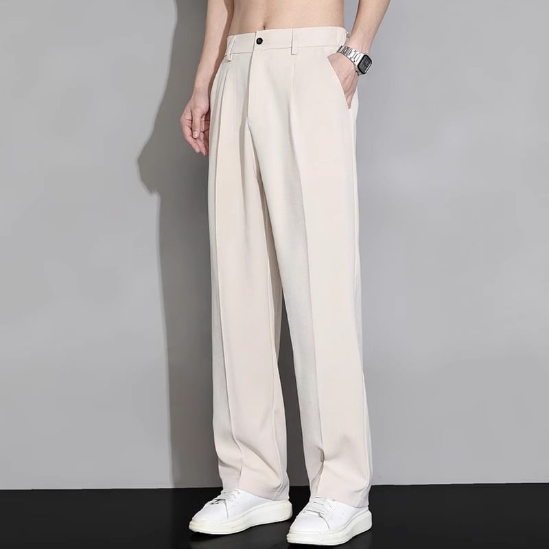 Lingaris - Mid Rise Plain Wide Leg Pants