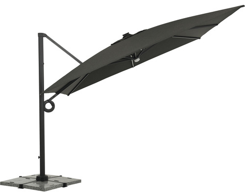 Soluna Jupiter 300 x 300 cm aluminium parasol inclusief LED-verlichting en zonnepaneel